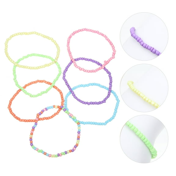HAKIDZEL Stacked Bead Bracelets Girls Wearable 7Pcs 2.8X2.8In