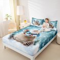 thumbnail image 4 of jejeloiu Santa Claus Full Size Sheets,Christmas Theme Gifts Bed Sheets,Snowflake Xmas Tree Sheet Sets For Teens,Microfiber Bedroom Decor,4 Pieces, 4 of 7