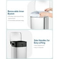 thumbnail image 6 of Pirecart 8 gal Trash Can, Stainless Steel Square Garbage Can with Soft-Close Lid & Removable Bucket, Fingerprint-Proof Step Garbage Bin for Kitchen, Living Room, Silver, 6 of 9