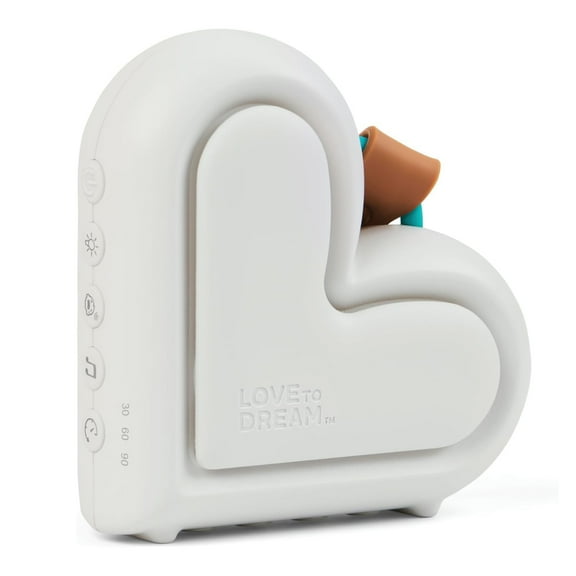 Love to Dream Sleep Machine, Portable Sound Machine with 9 Soothing Sounds, Night Light for Babies, White