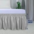 thumbnail image 2 of Easy-Going Wrap Around Ruffled Bed Skirt 14 Inch for Queen, King Size Beds, Light Gray, 2 of 7