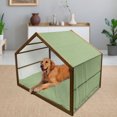 thumbnail image 2 of Feather Pet House, Peacock Design with Bullseye Circles Pattern in Green Shades Wildlife, Outdoor & Indoor Portable Dog Kennel with Pillow and Cover, 5 Sizes, Apple Green Fern Green, by Ambesonne, 2 of 4