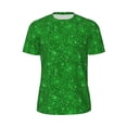 thumbnail image 5 of Wukai Green Glitter Print Men's Short-Sleeved Mesh T-Shirt,Quick-Dry Short Sleeve Workout T-Shirt-X-Large, 5 of 8