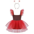 thumbnail image 4 of YiZYiF Girls Gingerbread Costume Christmas Party Dance Tutu Dress with Candy Cane Lollipop Hair Hoop Red 14, 4 of 7