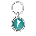 thumbnail image 1 of Amérique du Sud Continent Contour Carte Rotation Porte-Clés Porte-Clés en Métal, 1 of 2