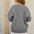 thumbnail image 6 of XFLWAM Cardigan Sweaters for Women Long Sleeve Crewneck Button Down Jacket Casual Cable Knit Sweater Cardigans with Pockets Gray M, 6 of 6