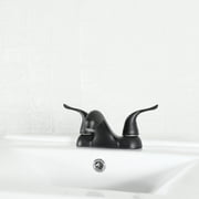 Mainstays 4-inch Centerset Bathroom Faucet with Push Pop-up, Dual Handle, Matte Black
