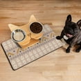 thumbnail image 3 of Boho Retro Floral Pet Feeding Mat-Abstract Art Pattern Absorbent Pet Placemat for Food and Water Bowl, with Waterproof Rubber Backing, Quick Dry Water Dispenser Mat for Dog and Cat (12"x20"), 3 of 7