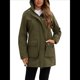 thumbnail image 3 of Chaquetas Softshell Impermeables para Mujer, Abrigos Cálidos con Forro y Capucha, Chaqueta Impermeable Larga. Verde XXXL, 3 of 10