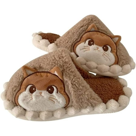 

PIKADINGNIS Squirrel Slippers Kawaii Slippers Women Fluffy Warm House Slippers Fuzzy Cute Slippers