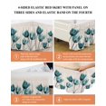 thumbnail image 5 of Teal Tulip Bed Skirt Queen Size 18" Drop Minimalist Modern Flower Art Linen Background Ruffled Wrap Around Bed Skirts Adjustable Elastic Bedskirt Dust Ruffle for Queen Size Bed, 5 of 7