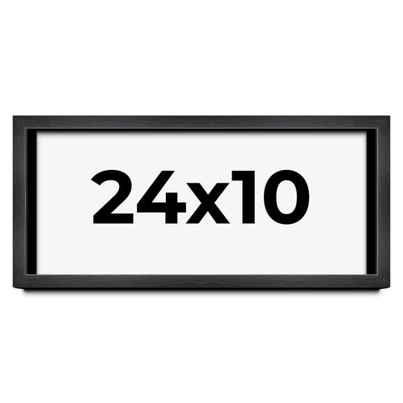 24x10 Frame Black Charcoal Grey Wood Textured Picture Frame | 0.75 Inch Moulding Width | Gunmetal