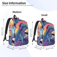 thumbnail image 2 of Disketp Hip-Hop DJ Dolphin Mochila de Lona Estampada, Mochila Escolar de Viaje Ligera para Estudiantes y Portátil-Medium, 2 of 5