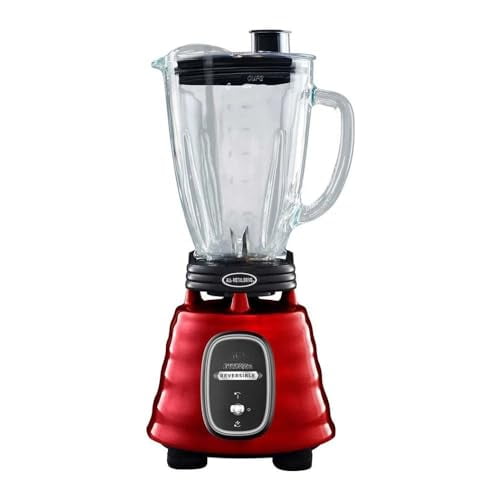 Licuadora Oster 1vel 1.25lt Vaso Vidrio Clasica Metal Rojo
