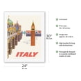 thumbnail image 2 of Italy - Piazza San Marco - Vintage Travel Poster by David Klein c.1962 - Fine Art Rolled Canvas Print 20in x 26in, 2 of 4
