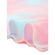 thumbnail image 5 of Conjunto de pijama para mujer INSPIRE CHIC, estampado de teñido anudado, camisetas de manga corta y pantalones cortos, 2 piezas, M azul-rosa, 5 of 5