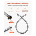 thumbnail image 2 of Faucet Supply Line 24 Inch, 2 Pack - Braided Stainless Steel Connector, 3/8" Comp x 1/2" FIP, Lead-Free, Hot & Cold Water, 2 of 7