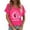 Hot Pink, variant on Women's T Shirts Casual Short Sleeve V Neck Graphic Print T Shirt Tops