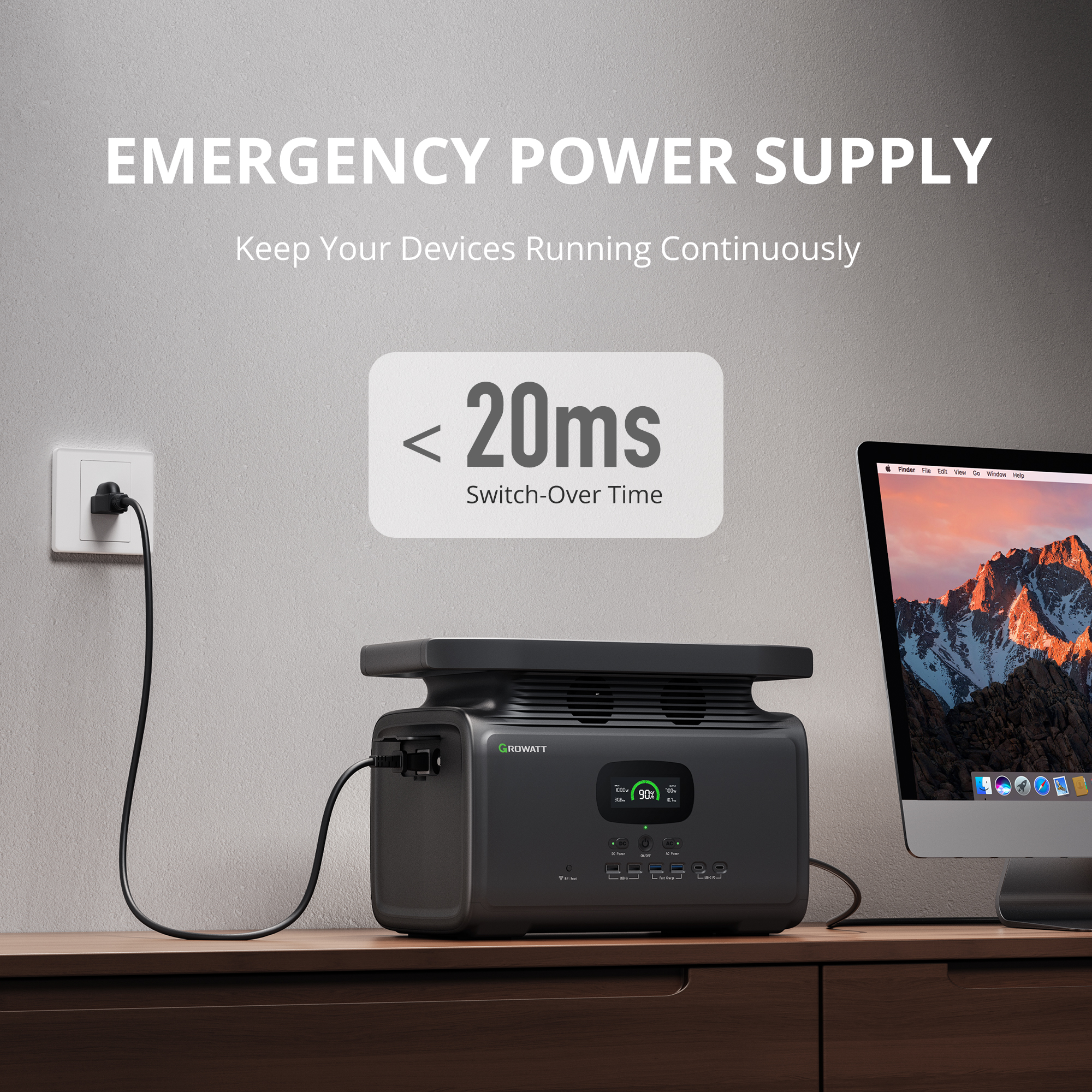 GROWATT INFINITY 1500 Portable Power Station with 800W Solar Panel, 1512Wh Capacity Solar Generator, 2000W AC Output for Outdoor Camping, Home Backup, Emergency
