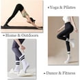 thumbnail image 3 of Pilates Grippy Socks with Grips for Women Yoga Non Slip Long Socks for Pure Barre, Ballet,Dance Workout 2-5 Pack, 3 of 5