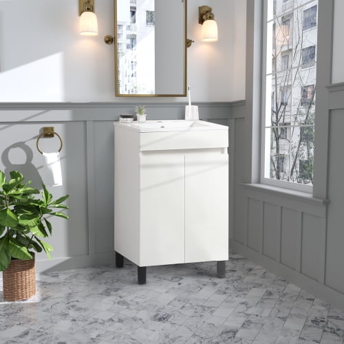 20''Bathroom Vanity white (Without ceramic basin)