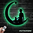 thumbnail image 5 of Craftnamesign Girl And Cat On The Moon Metal Wall Art LED Light, Moon Cat Metal, Home Room Decor, 5 of 5
