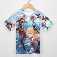thumbnail image 3 of Genshin Impact Kids Short Sleeve Tee Shirt Novelty Crewneck T-Shirts Unisex Summer Blouse Tops for Boys Girls 160CM, 3 of 8