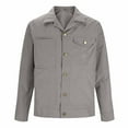 thumbnail image 4 of IYTR Men's Vintage Cargo Jacket Lightweight Trucker Jackets Long Sleeve Lapel Button up Fashion Casual Work Coats (Gray,L), 4 of 6