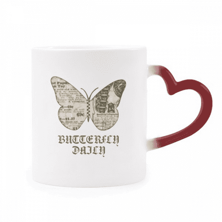 

Fly News Retro Art Deco Fashion Heat Sensitive Mug Red Color Changing Stoneware Cup