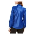 thumbnail image 2 of Kasper Womens Satin Tie Neck Blouse Blue L, 2 of 4