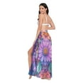 thumbnail image 3 of FORMRS Womens Beach Sarong Semi-Sheer Bikini Wrap Skirt Swimsuit Cover-ups, Light Purple Flowers, 3 of 7