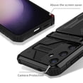 thumbnail image 3 of Heavy Duty Case for Samsung Galaxy S25 Plus Credit Card Holder Cover with Kickstand, Military Grade Dual-Layers Rugged Shockproof Lens Protection Case for Samsung Galaxy S25 Plus, Black, 3 of 9