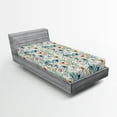 thumbnail image 2 of Ambesonne Spring Floral Fitted Sheet, Romantic Garden Bloom, Twin XL Size, Seafoam Peach White, 2 of 5
