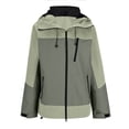 thumbnail image 2 of Dwaogom Women's Waterproof Ski Jacket Rain Winter Coat Windproof Skin Hooded Jacket Solid Color Hooded Fall And Winter Long Sleeve Outdoor Interchange Jacket Sports Coat, 2 of 6