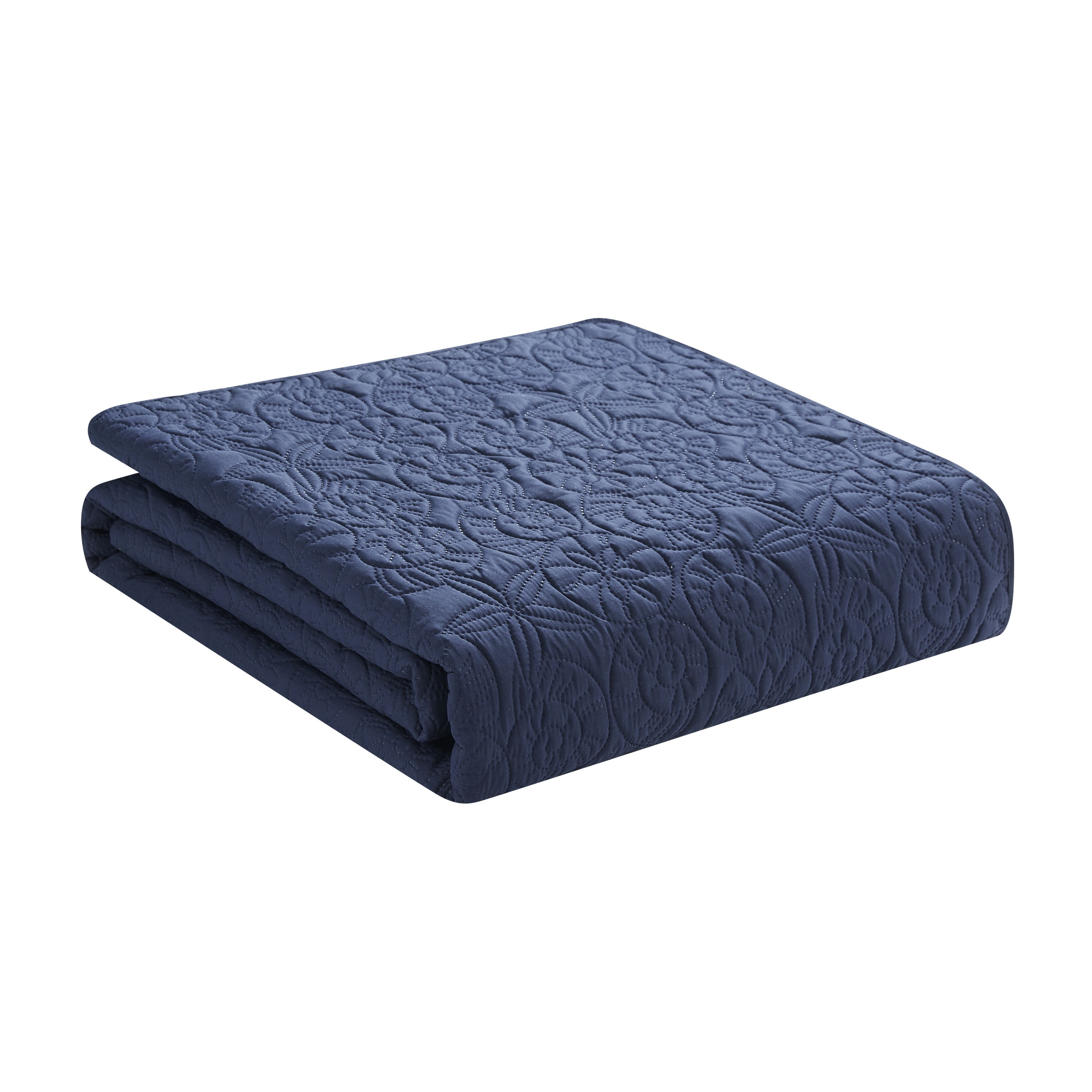 VCNY Home Seashell Coastal 3-Piece Navy Textured Seashell Quilt Set, Full/Queen, Adult, Unisex