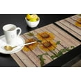 thumbnail image 5 of Store Sunflower Placemats Set of 4, Cotton Linen Heat Resistant Table Mats Non-Slip Washable Vintage Sunflower Brown Wood Grain Placemat for Holiday Banquet Dining Table Kitchen Decor, 5 of 6