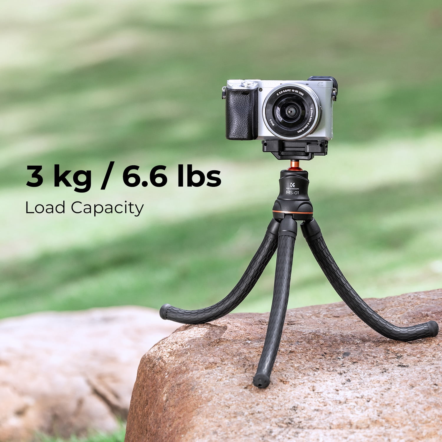 K&F Concept Camera Tripod Versatile Mini Flexible Phone Stand, Adjustable Legs Phone Tripod with Bluetooth Remote for Cellphones Video Recording, Vlogging and Travel Photography