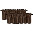 thumbnail image 2 of Aiking Home (Pack of 2 ) Solid Faux Silk Window Valance, 56 By 16 Inches, Brown, 2 of 2