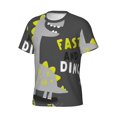thumbnail image 3 of Yiaed Cute Dinosaur Print Mens Short Sleeve Tight Fit T-Shirt, Crewneck Casual Tee-3X-Large, 3 of 5
