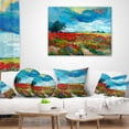 thumbnail image 4 of Designart Colorful Flower Fields - Landscape Painting Throw Pillow - 16x16, 4 of 5