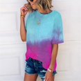 thumbnail image 4 of T-Shirts Shirts For Women Sevevn Women's Fashion Printed T-Shirt Short Sleeves Blouse Round Neck Casual Tops, 4 of 7