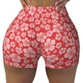 thumbnail image 2 of Haiem Red Hibiscus Flower No Front Seam Biker Shorts for Women Yoga Workout Gym Bike Shorts with Tummy Control Moisture-Wicking-XX-Large, 2 of 9