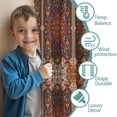 thumbnail image 3 of Blackout Kids Curtains,Red Boho Ethnic Geometric Pattern Childrens Insulated Curtains Set Of 2,Bedroom Essentials,Toddler Room Decor 42x84in(106x213cm), 3 of 5