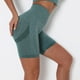 thumbnail image 2 of Mallas de levantamiento para yoga, entrenamiento, running y fitness, pantalones cortos verdes de secado rápido, talla L Pantalones cortos deportivos de cintura alta para mujer, 2 of 6