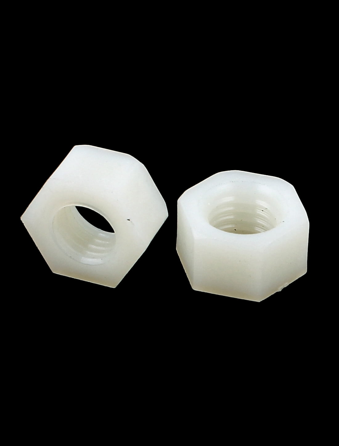 sourcingmap® Metric M10x1.5mm Nylon Hexagon Fastener Hex Full Nuts White 10pcs