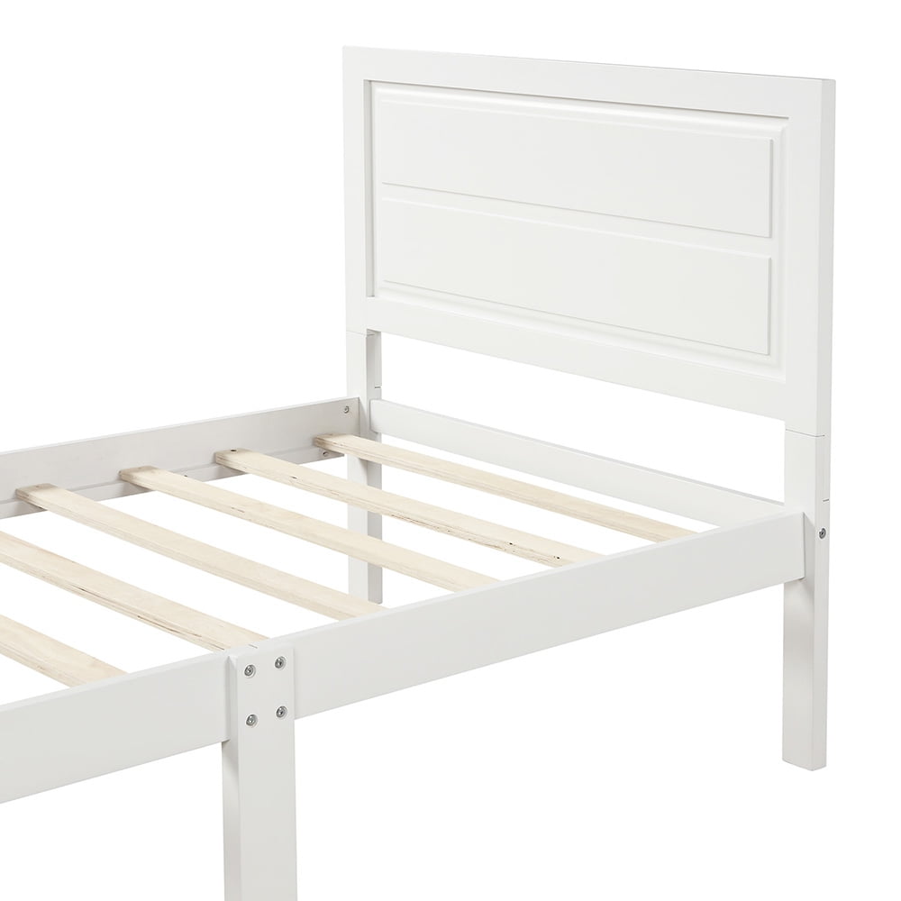 Private Jungle Sale Wood Platform Beds with Headboard and Wood Slat Support, Twin Bed Frame Mattress Foundation, White Private Jungle Sale Wood Platform Beds with Headboard and Wood Slat Support, Twin Bed Frame Mattress Foundation, White