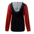 thumbnail image 5 of Pompotops Mode Femme T-Shirt à Manches Longues Col en V Automne Blouse à Capuche Imprimée, 5 of 5
