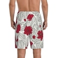 thumbnail image 3 of Kdxio Leaves Print Mens Sleep Shorts Bottoms Soft Comfy Pajama Wear Pants with Drawstring Pockets, 3 of 7