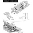 thumbnail image 2 of Door Latch Lock, 4 Pcs 3 Inches Barrel Bolt Door Latches Hardware, Thickened, 2 of 5