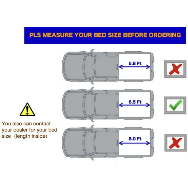 What is the bed size of a 2018 chevy silverado 6 5ft Pvc Cover For Pickup Roll Up Soft Roll Up Truck Bed Cover Fits Gmc Chevy Sierra Silverado New Body Style Walmart Com Walmart Com